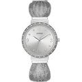 ساعة كريستال سوار شبكي فضية اللون W1083L1 شيفون من Guess