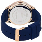 Guess Swirl Multi-Function W1096L4 Rose Gold Case Crystal Bezel White Dial Blue Crystal Rubber Women's Watch