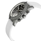 Guess Confetti Multi-Function W1098L1 Silver Case Crystal Bezel White Rubber Women's Watch