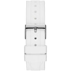 Guess Confetti Multi-Function W1098L1 Silver Case Crystal Bezel White Rubber Women's Watch