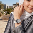 Guess Confetti Multi-Function W1098L1 Silver Case Crystal Bezel White Rubber Women's Watch