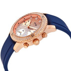 Guess Confetti Multi-Function W1098L6 Gold Case Crystal Bezel Blue Rubber Women's Watch