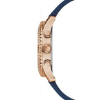 Guess Confetti Multi-Function W1098L6 Gold Case Crystal Bezel Blue Rubber Women's Watch