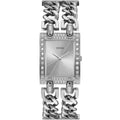 Guess Mod Heavy Metal W1121L1 Silver Tone Chain Bracelet Crystal Bezel Watch