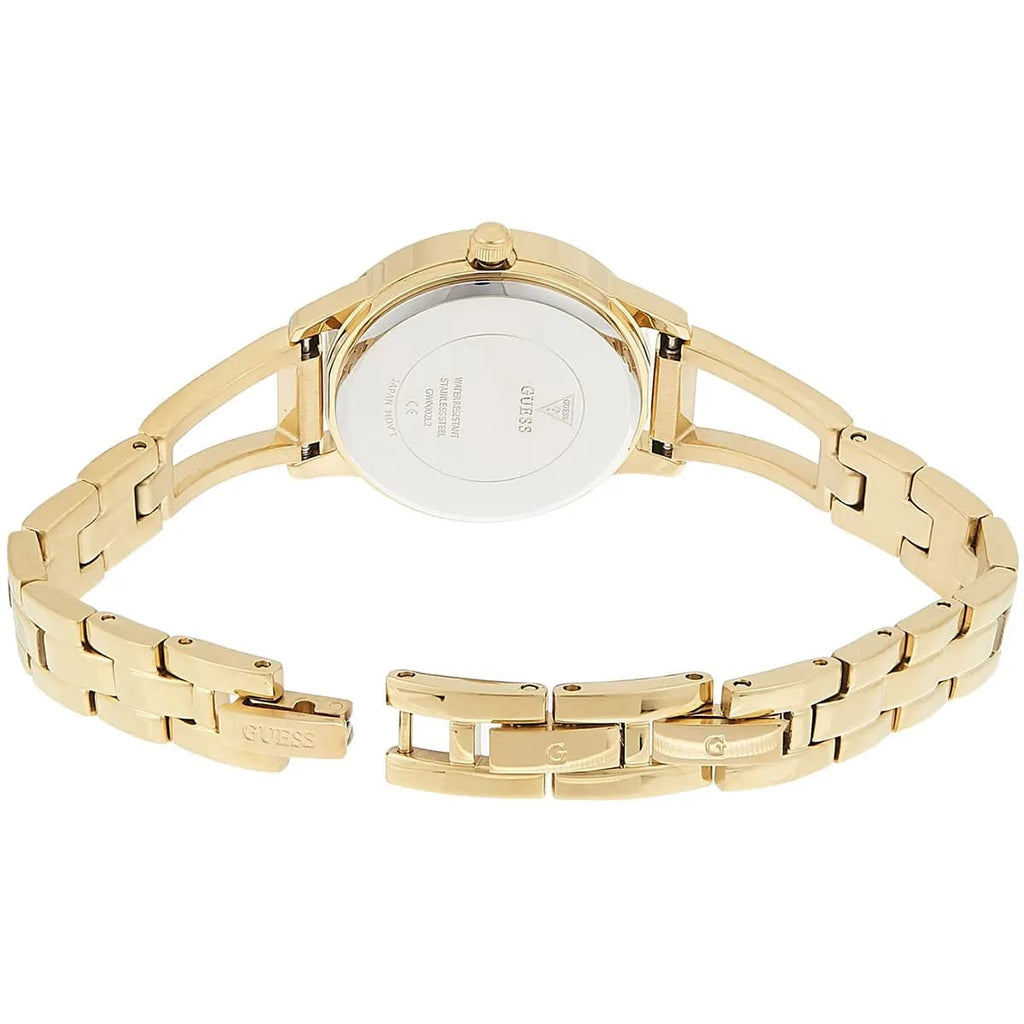 Guess W1145L3 Gold Case Triangle Logo Gold Bangle Women's Watch