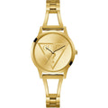 Guess W1145L3 Gold Case Triangle Logo Gold Bangle Women's Watch