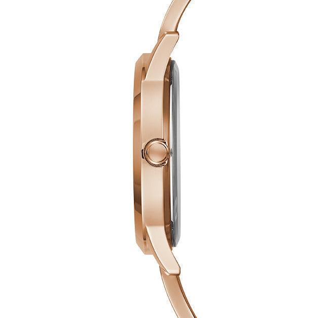 Guess W1145L4 Rose Gold Case Triangle Logo Rose Gold Bangle Women's Watch