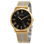 Guess W1179G2 Gold Case Black Dial Gold Silver Striped Mesh Men's Watch