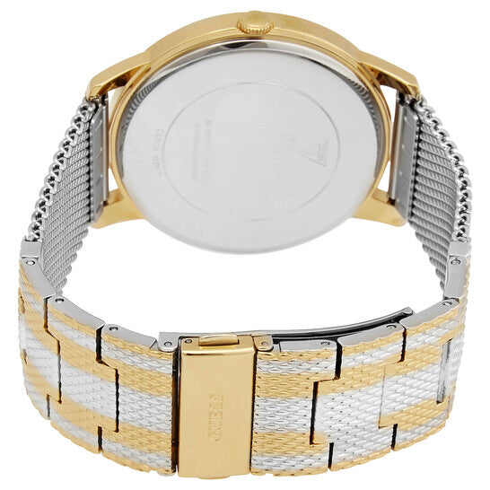 Guess W1179G2 Gold Case Black Dial Gold Silver Striped Mesh Men's Watch