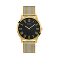 Guess W1179G2 Gold Case Black Dial Gold Silver Striped Mesh Men's Watch