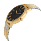 Guess W1179G2 Gold Case Black Dial Gold Silver Striped Mesh Men's Watch