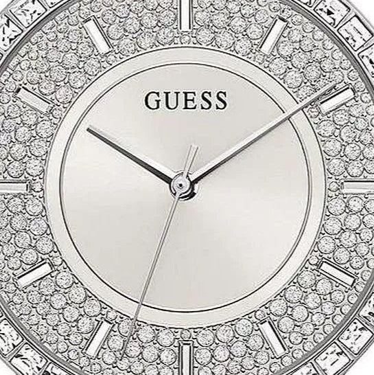 ساعة حريمي Guess Dress GW0402L1 فضية شبكية كريستال